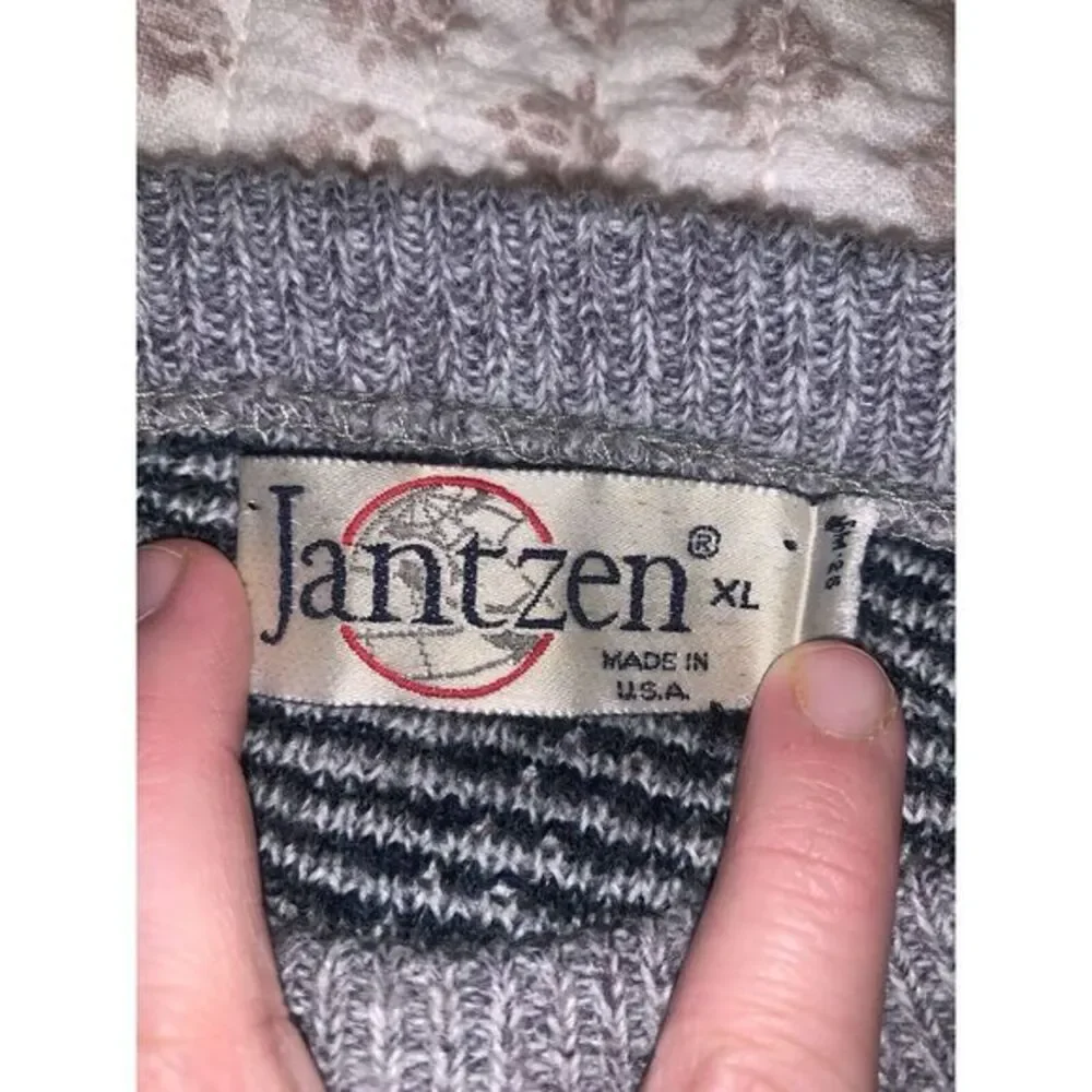 Men's Jantzen XL Acrylic Knit‎ Grey Sweater Grandpa Core 90s Retro Pullover